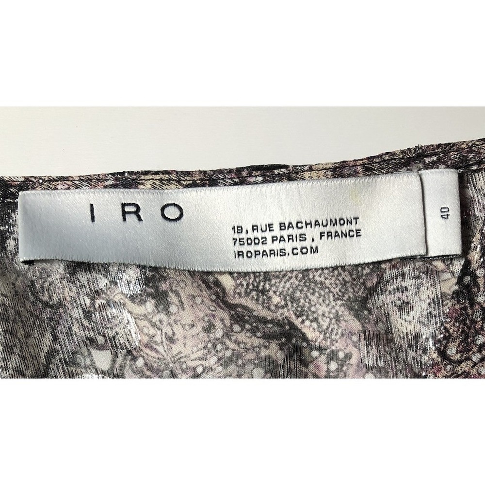 IRO Rouniea Dress Twist-Front Printed Fill Coupé Silk MIDI FR 40 U.S. 8 - Picture 11 of 15